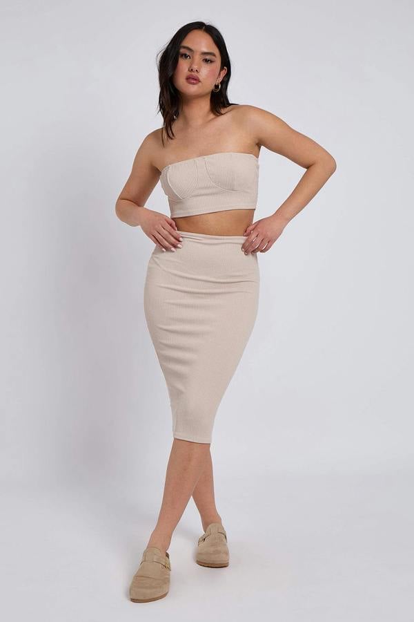 Urban Bliss Cable Rib Co-ord Midi Skirt