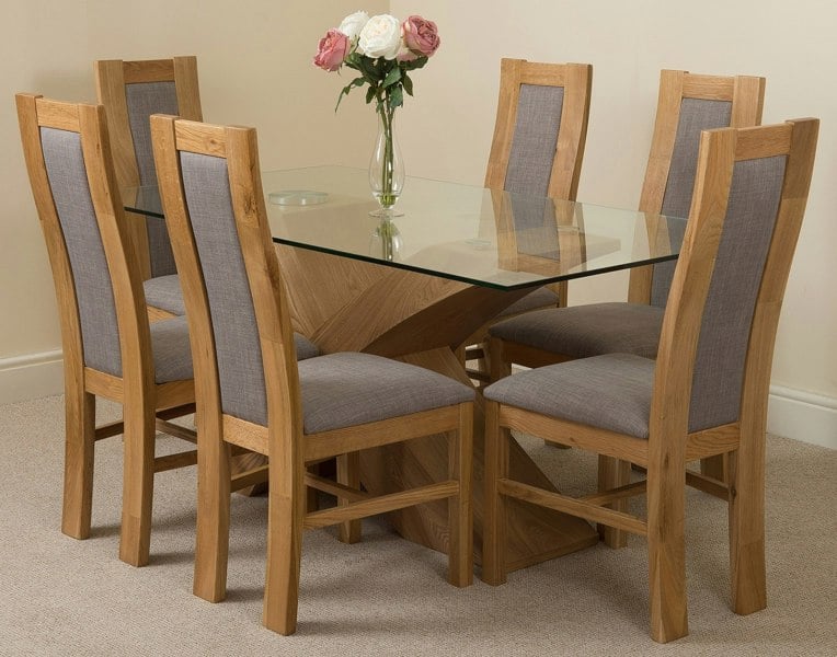 That's Furniture Valencia Oak Small Glass Dining Table & Stanford Oak Chairs