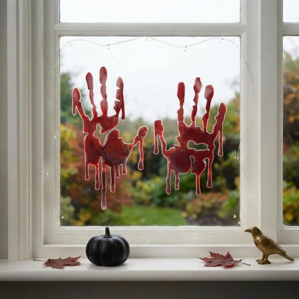Garden Greatness Spooky Blood Handprint Gel Window Stickers