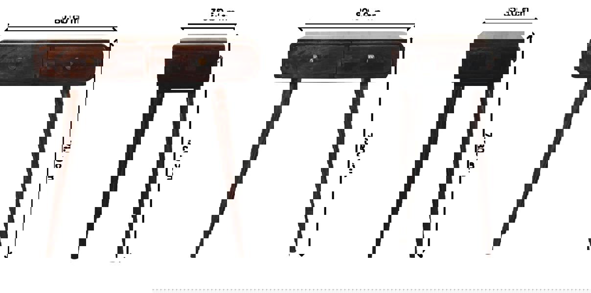 Artisan Furniture California Walnut Curved Hallway Table