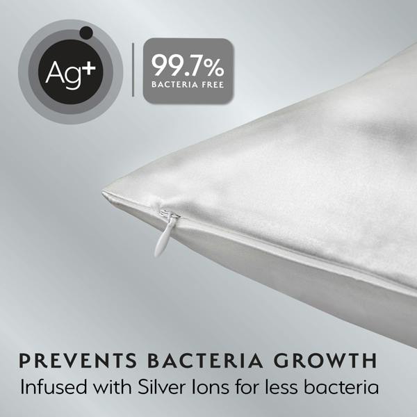 Silver Cloud Beauty Silver Cloud Silver Satin Pillowcase Twinpack