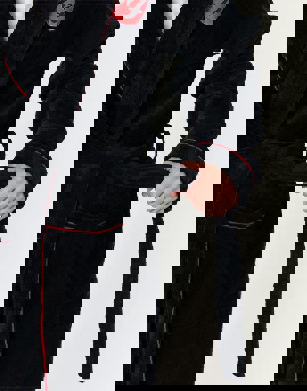 Foo Fighters Mens Black Logo Hooded Bathrobe