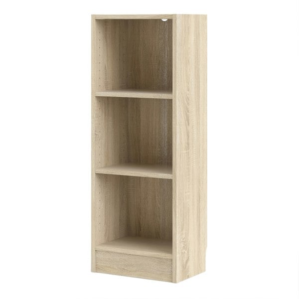 Furniture To Go Basic Low Narrow Bookcase (2 Shelves) in Oak