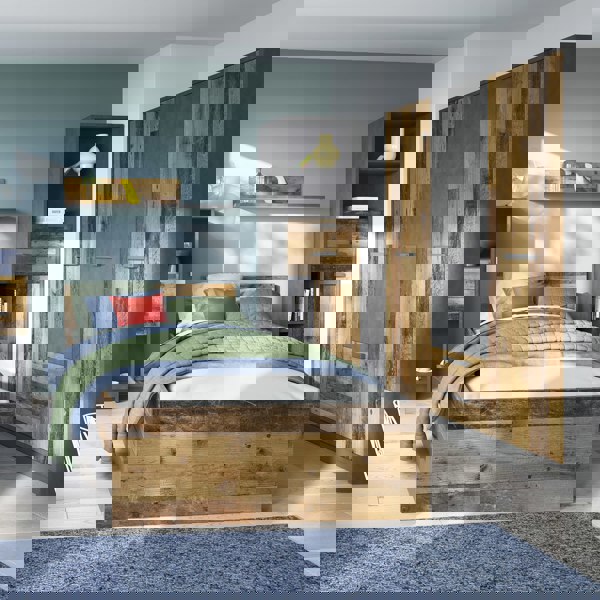 Furniture To Go Brooklyn Bookcase in Walnut and Dark Matera Grey