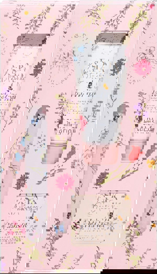 The Kind Edit Co. 5 in 1 Gift Set  : Bath Salts, Shower Gel, Body Lotion, Shower Flower, Hand Cream, Nail File,  Foot Lotion, Pair of Socks