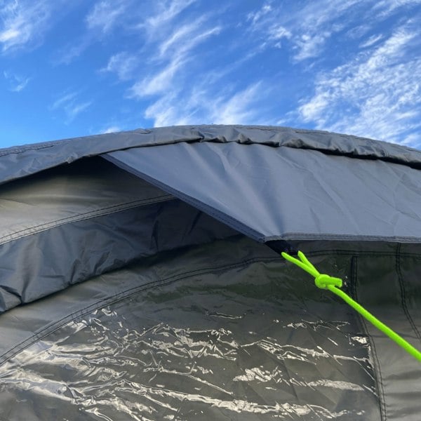 A closeup image of the peak canopy included on the Cocoon Breeze XL v2 Motorhome Awning.