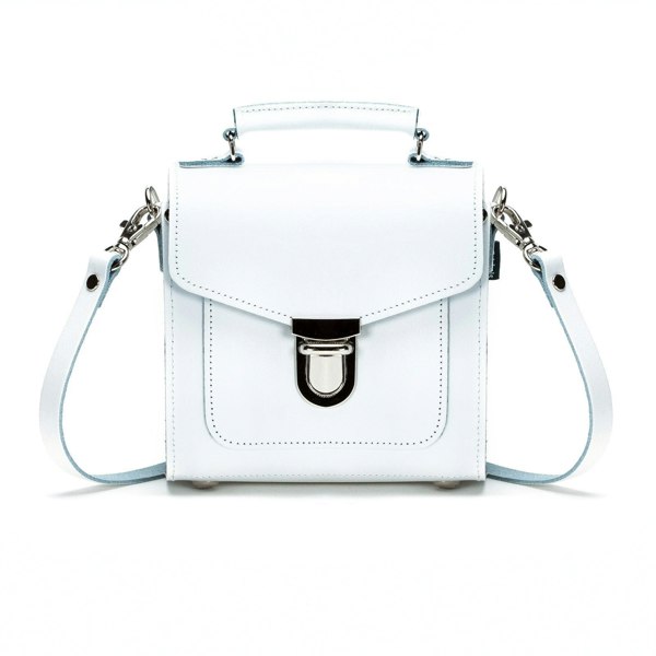 Zatchels Handmade Leather Sugarcube Handbag - White