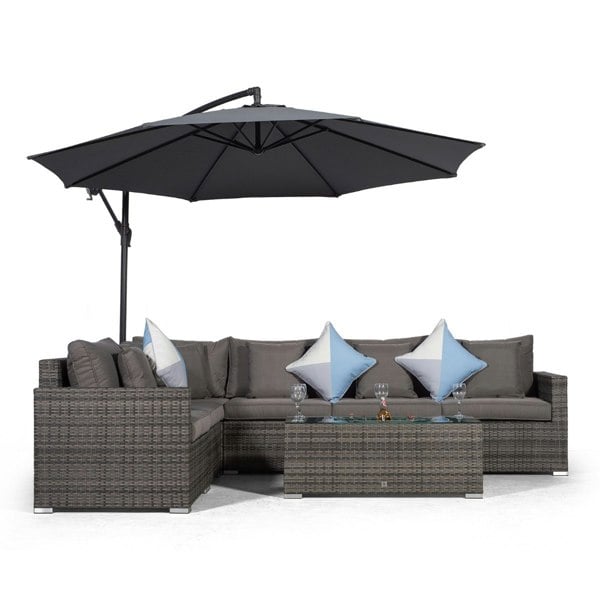 Giardino Havana 6 Seat Rattan Corner Sofa Set with Drinks Cooler Coffee Table