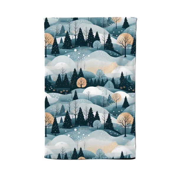 Warren Reed Dreamy Snowy Christmas Scene Tea Towel