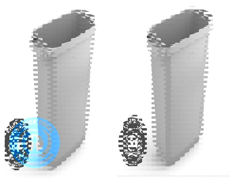 Durable ECO 60L Waste Bin Grey | Strong Rectangular Recycling Bin | DURABIN