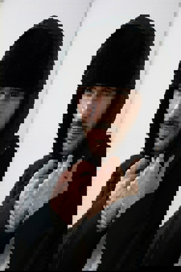 SVNX Black Lined Trapper Hat With Detachable Mouth Cover