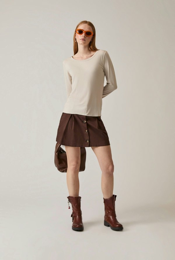 James Lakeland Long Sleeve Beige Top