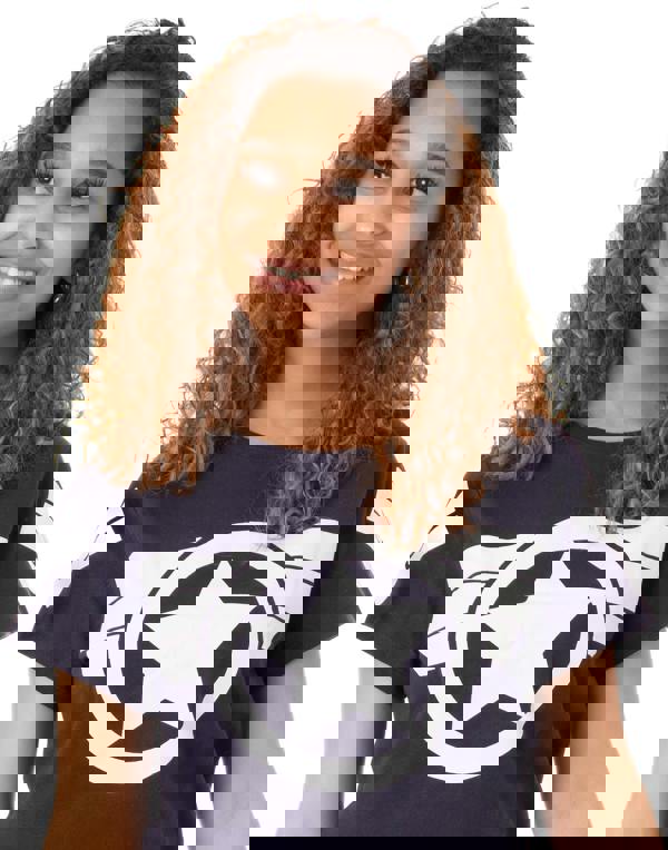 Marvel Womens Blue Captain America Logo Short Sleeved T-Shirt