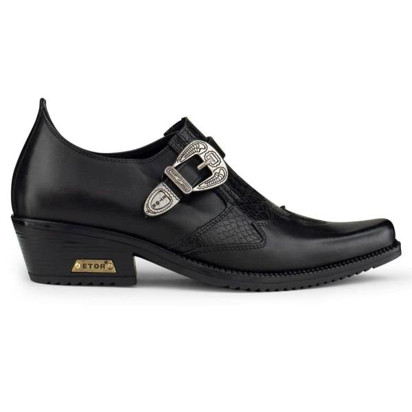 Infinity Leather Men's Black Leather Winklepickers Cowboy Cuban Biker Boots