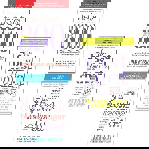 The Fast 800, 8 Week Blood Sugar Diet, Fast Diet 3 Books Collection Set by Michael Mosley