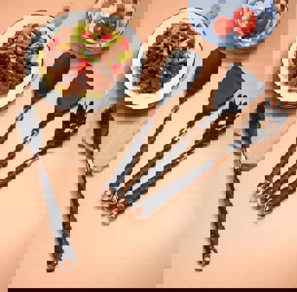 Anygleam Kitchen Utensils 12-Piece Non-stick Black Set with Gold Plated Handles, Support Point & Storage Box. Heat Resistant Kitchenware Accessories.