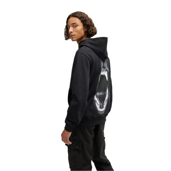 Hugo Mens Genie Regular Drawstring Hoodie - Black - 