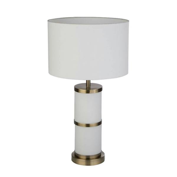 Pagazzi Lighting Manning Antique Brass & White Glass Table Lamp