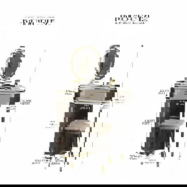 Amigo Small Corner Dressing Table, Slimline Dressing Table, With LED Mirror-Weilai Concept-Weilai Concept