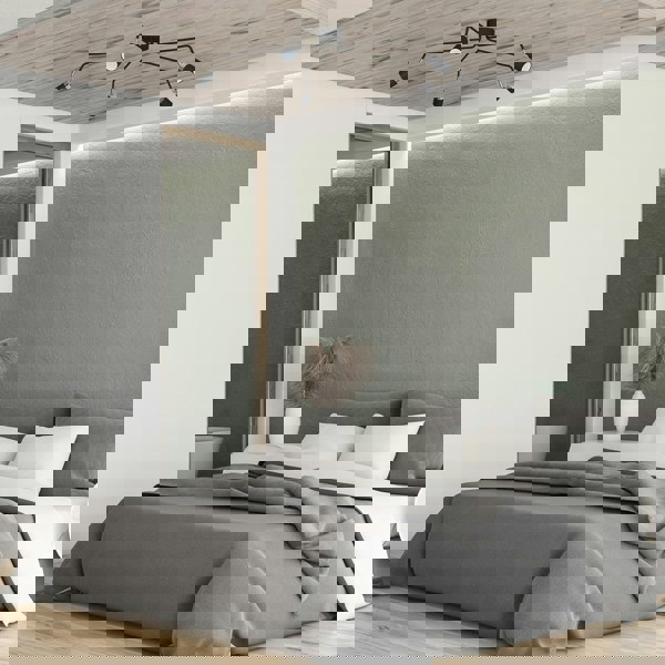 Milagro Joker Hand Made Ceiling Lamp In Matt Black With Striking Chrome Detail Featuring 5 Minmalistic Slender Cylinder Shades