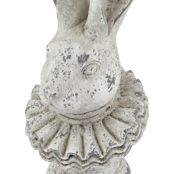 Hill Interiors Stone Effect Ruffle Hare Ornament - Grey