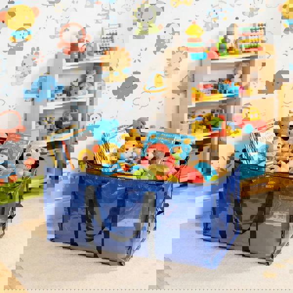 Gr8 Home Set of 6 Heavy Duty Plastic Clothes Storage Bags Moving Boxes Bins Carry Case