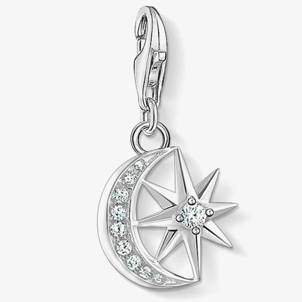 THOMAS SABO Silver Clear Cubic Zirconia Star and Moon Charm 1794-051-14