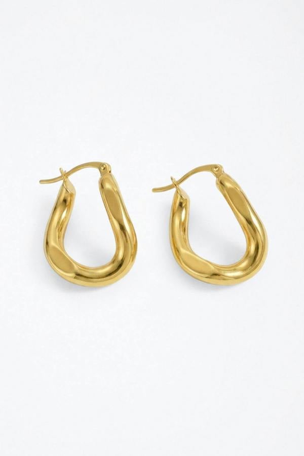 Serla Gold Plated Twisted Hoop Earrings