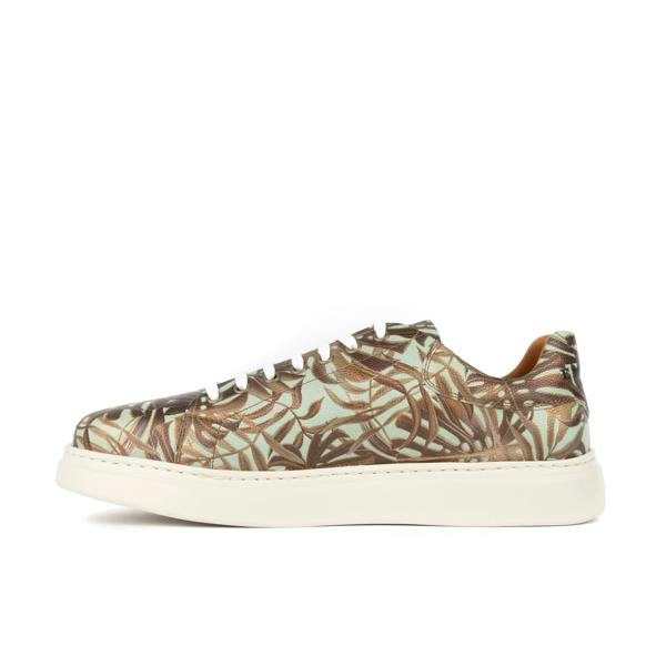 Embassy London Sun City - Mint & Jungle - Men's Leather Trainer