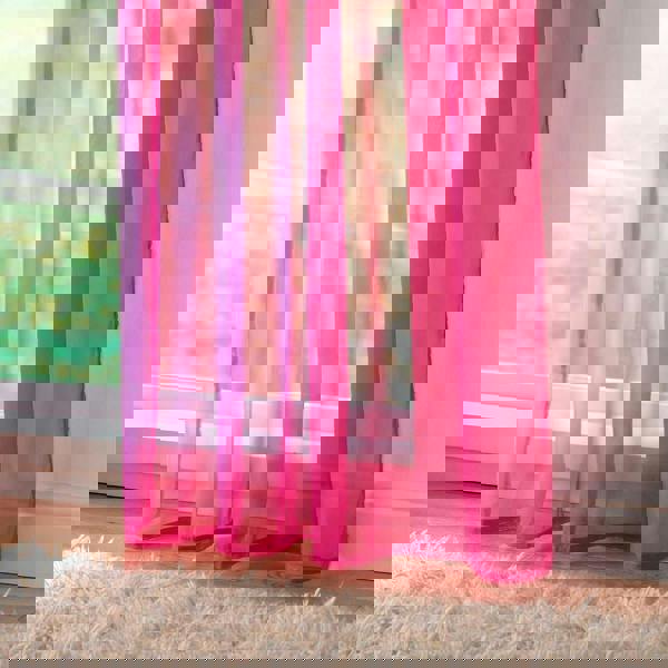 Luxury Living Voile Tab Top Curtain Pair with Crystal Tie Backs Sheer Window Panels