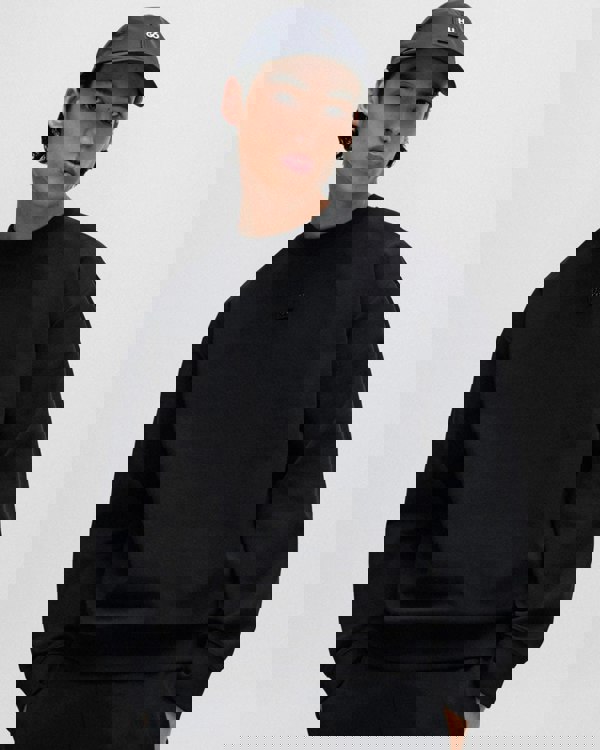 HUGO HUGO Dettil Mens Stretch-Cotton Sweatshirt with Stacked Logo