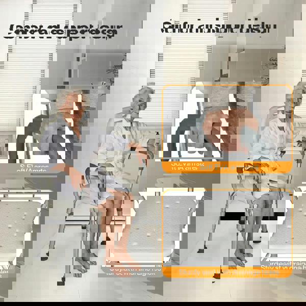 Levede Shower Chair Bath Seat Safety Stool Back Arms Adjustable Height Non-Slip