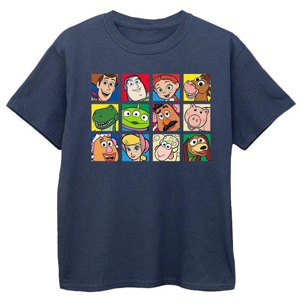 Disney Boys Toy Story Character Squares T-Shirt - Navy Blue