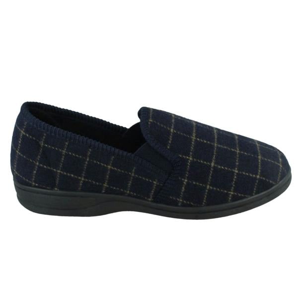 Spot On Mens Spot On Checked Upper Gusset Slipper Jaydon