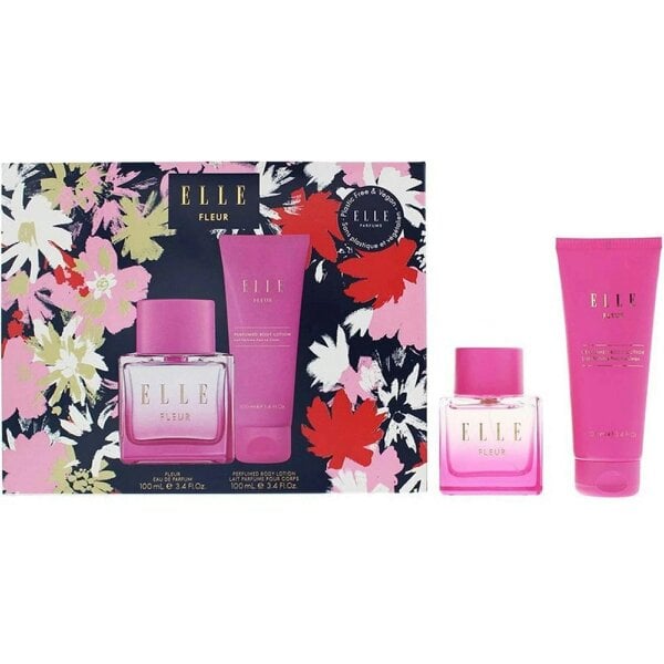 Elle Fleur Gift Set For Women- EDP 100ml Spray & Body Lotion 100ml
