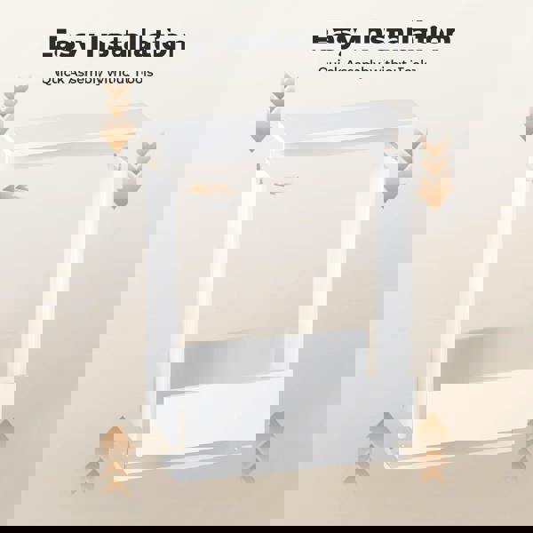 Levede Side Table with Magazine Storage End Table Narrow for Living Room White