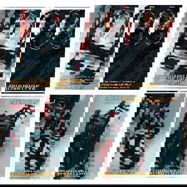 Aidapt Compact Transport Aluminium Wheelchair Red