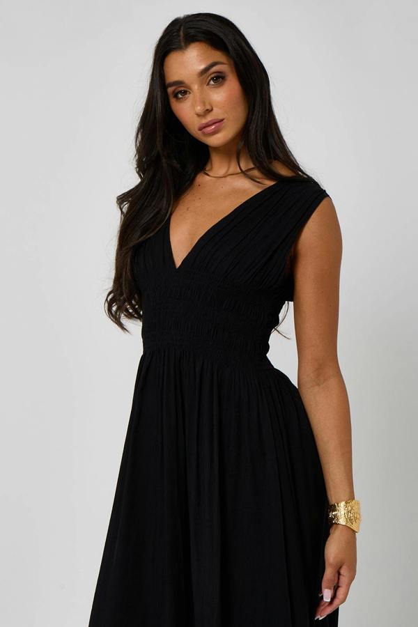 Urban Bliss Black Maxi Dress with Elasticated Waist