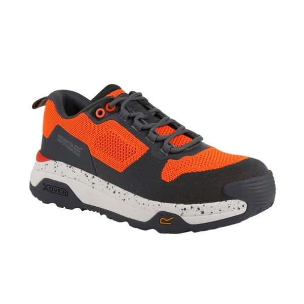 Regatta Mens Crossfort Safety Boots - Flame Orange/Gunmetal Grey