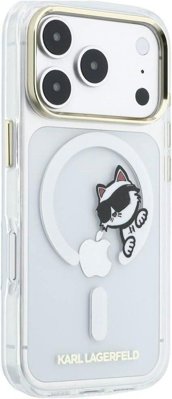 Karl Lagerfeld Peekaboo Logo Case with MagSafe for iPhone 17/18 Pro 6.3" Clear - KLHMP18L6HCPSCT