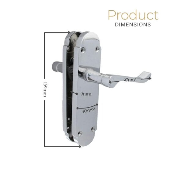 EDH Door Hardware Polished Chrome Victorian Scroll Door Handles on Shaped Backplate – 170mm x 40mm
