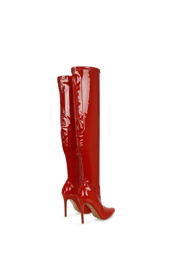 XY LONDON Over The Knee Thigh High Heeled Boots With Zip