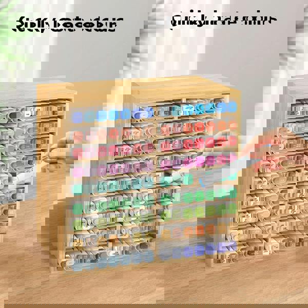 Levede Marker Pen Storage Bamboo 18 Compartment Desk Organiser Craft Stationary