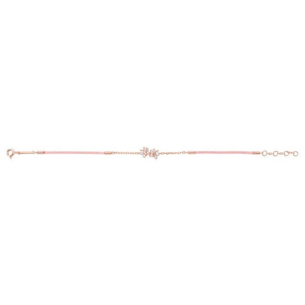 Enchanting Flutterfly™ Rose Gold Vermeil Silk Cord Butterfly Bracelet | Gold Jewellery | BLOOMTINE