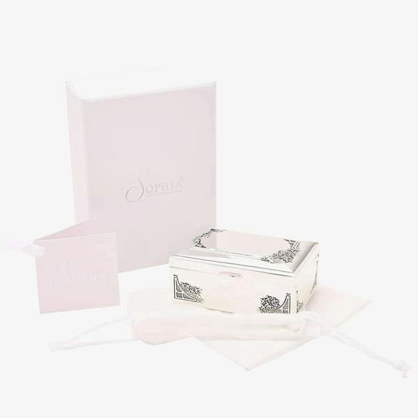 T. H. Baker Sophia Oblong Flower Design Trinket Box JTB101