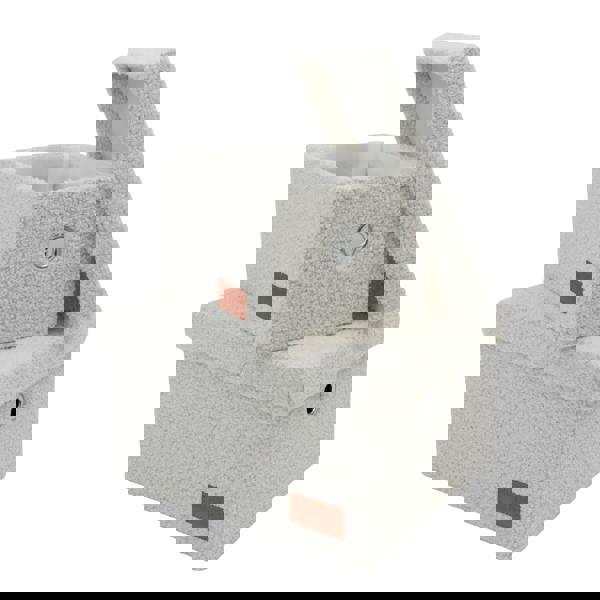 JVL Shiro Boucle Rectangular Lidded Fabric Storage Baskets for Home Organisation, Set of 2, White