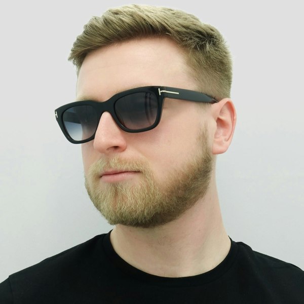 Tom Ford Sunglasses 0237 Snowdon 05B Black & Brown Smoke Grey Gradient 50mm
