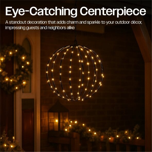 Scotts of Stow Xmas Haus Pre Lit LED Sphere with Micro LEDs 5m Lead Timer Power Supply