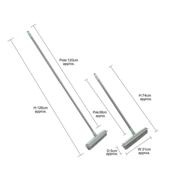 JVL Rubber Broom - Grey
