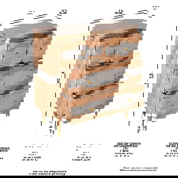 IH Design Alaina Acacia Wood 4 Drawers Chest